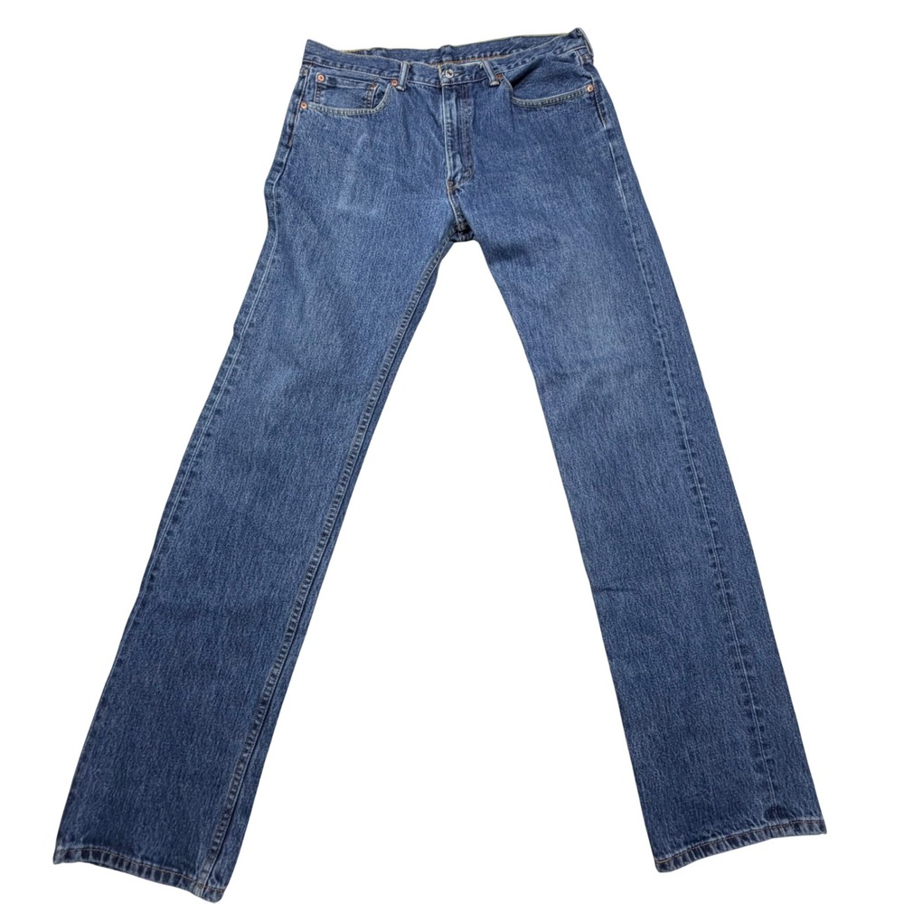 Vintage Levis 505 Regular Fit Straight Leg Cotton Jeans 36x38 2000s Big Tall